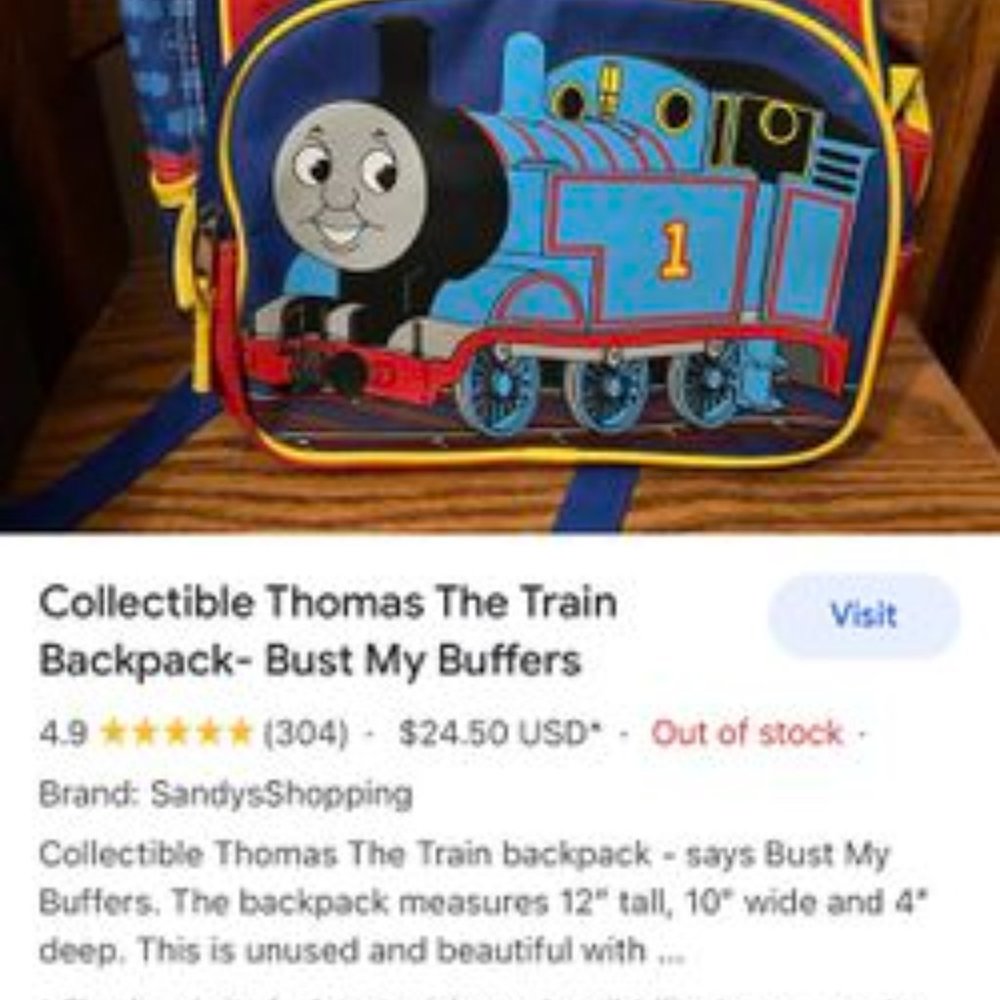 2007 Thomas The Train Backpack - Picture 2 of 4